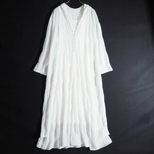 M1901f38 VPlagep Large .V 22SSf-ti car - ring One-piece white / white flair One-piece polyester maxi height spring ~ autumn 