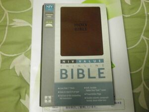 Holy Bible: New International Version Chocolate, Italian Duo-Tone Premium Value Thinline Bible clickpost