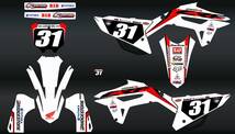 2021-2024 CRF450R / 2022-2024 CRF250R カスタム デカール グラフィック キット C1 白_画像1