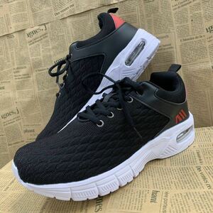  new goods men's 27.0cm light weight air sole sneakers low cut sneakers running shoes dado sneakers black black osw2403