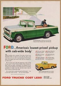 Ford truck レトロミニポスター B5サイズ 複製広告 ◆ アメ車 フォード ピックアップトラック USAD5-288