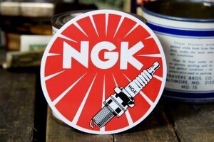 NGK ロゴ 丸型 ステッカー ◆ 点火プラグ 部品 スパーク プラグ JTGA80