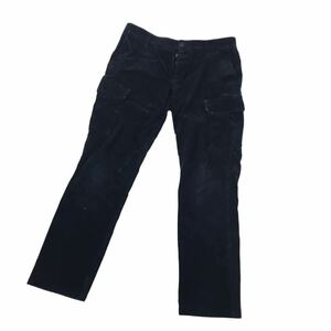 ND130 ARMANI JEANS アルマーニジーンズ コーデュロイパンツ ロングパンツ 長ズボン ボトムス コットン99%他 ネイビー系 メンズ 32 ←US