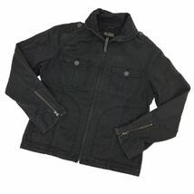 ND133 Von Dutch ヴォンダッチ 長袖 ジップアップ ジャケット 上着 羽織り トップス コットン 綿100% 焦茶系 メンズ M_画像1