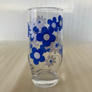 昭和レトロ　東洋ガラス レトロポップ グラス コップ お花模様　当時物