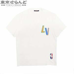101684736 ルイヴィトン NBA フロント&バック レタープリント Tシャツ 1A8X8R ホワイトxマルチカラー コットン XL 半袖Ｔシャツ メンズ