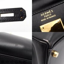 101688133 エルメス HERMES ケリー35 内縫い 2WAY 〇Z刻印 ブラック ゴールド金具 エバーカーフ ハンドバッグ レディース_画像6