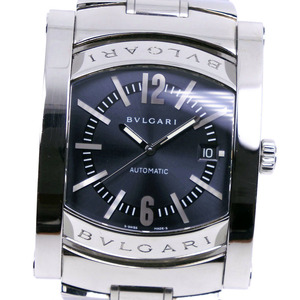 BVLGARI Ashoma AA48S Часы SS Silver Автоматический мужской темно-синий циферблат [I153105027] Б/у