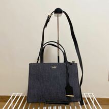 和7★② kate spade NEWYORK ケイトスペードニューヨーク ハンドバッグ ショルダーバッグ 2way レディース ネイビー_画像1