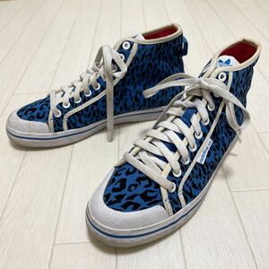  peace 8*③ adidas HONEY MID Adidas honey mid sneakers shoes Leopard 25.5 lady's blue 