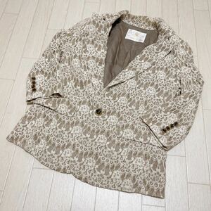  peace 33*① grace class Grace Class tailored jacket race 1 button men's join 38 lady's beige white 