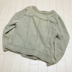 和34★ PROPORTION BODY DRESSING プロポーションボディドレッシング ノーカラー デニムジャケット ジージャン 3 レディース 淡いブルーの画像2