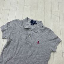 1152★ RALPH LAUREN THE SKINNY POLO ラルフローレン スキニー 半袖 ポロシャツ S レディース グレー_画像3