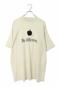 バレンシアガ BALENCIAGA 22AW 712398 TNVB3 サイズ:2 Be different刺繍Tシャツ 中古 FK04