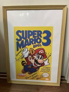  rare America voice actor. Charles *ma-tine-( Mario. voice responsible ).ke knee *jemz(kpa. voice responsible ). autographed super Mario 3 poster 