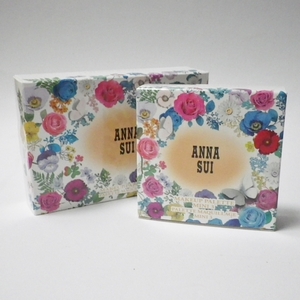  бесплатная доставка 2 позиций комплект Anna Sui новый товар большой маленький макияж Palette Mini 4 цветочный принт белый 2017 осень ограничение белый нераспечатанный 