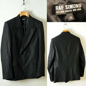 ★【送料無料 品質表示タグ無しの為激安】名作アーカイブ 2005-2006FW RAF SIMONS ラフシモンズ ダブル 肩パット付 ジャケット 48