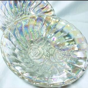 hasegawaガラス ボール皿 10枚まとめ売り 昭和レトロ バラ レインボー 