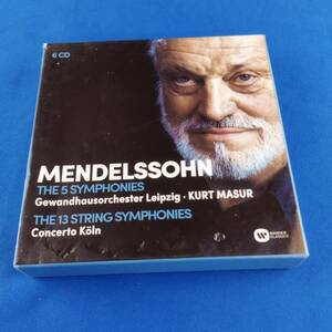 1SC12 CD KURT MASUR Concerto Koln MENDELSSOHN THE 5 SYMPHONIES THE 13 STRING SYMPHONIES