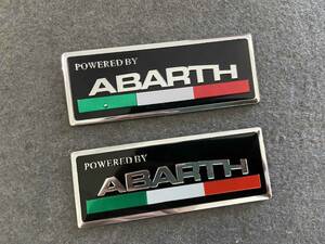 アバルト ABARTH★8*3CM★ カーステッカー エンブレム プレート アルミ製 フェンダーバッジ シール 傷を隠す 2枚セット 506番