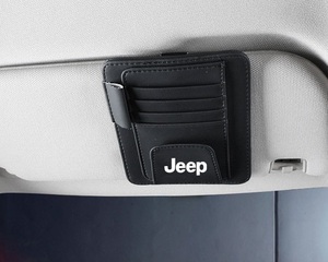ジープ JEEP 車用 サンバイザーポケット サンバイザーケース 収納ホルダー スマホ サングラス カード 小物入れ メガネ収納 ブラック