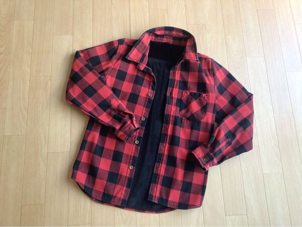 長袖 ネルチェックシャツ 厚手160