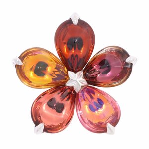 【希少品】Baccarat バカラ プシデリック ブローチ ペンダントトップ シルバー925/クリスタル レッド系【いおき質店】