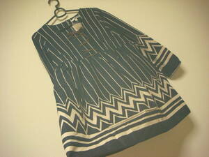  large size stripe race up easy tunic navy series LL3L4L tag attaching unused new goods 