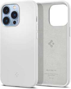 送料無料【訳あり・未使用品】Spigen iPhone13Pro ケース ホワイト シリコン フィット■衝撃吸収 マット感 4重構造