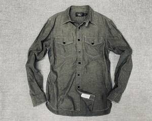 RRL ダブルアールエル 杢ブラックワークシャツ size S