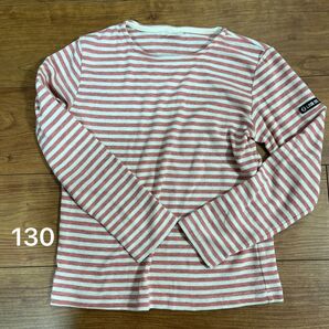 kids 長袖Tシャツ ボーダーカットソー 生成り ボーダー