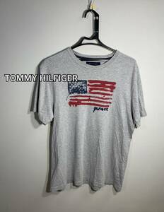 ■TOMMY HILFIGER トミーヒルフィガーUSA国旗プリントTシャツ:M☆BH-887