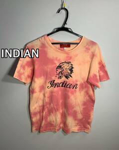 ■INDIAN MOTOCYCLEインディアンブリーチ加工Tシャツ:M☆BH-882