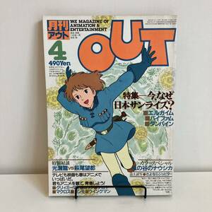 230923 月刊OUTアウト 1984年4月号★風の谷のナウシカ サンライズ特集 クリィミーマミ 萩尾望都 うる星やつら★みのり書房 アニメ雑誌