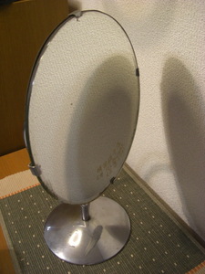◆昭和レトロ◆丸形　テーブルミラー　スタンドミラー　置き鏡◆直径約25センチ◆USED◆