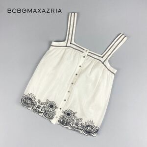 新品未使用 BCBG MAXAZRIA ビーシービージーマックスアズリア 花柄刺繍キャミブラウス トップス レディース 白 ホワイト サイズXS*HC966