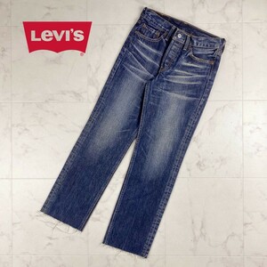 美品 Levi's リーバイス バイオレットルーム501 センタープレスデニムパンツ カットオフ ボトムス レディース 紺 ネイビー サイズ26*HC925