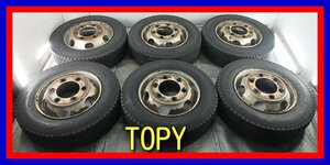 ■中古タイヤホイール■　TOPY 17.5インチ 6J +127 6H 222.25 HB164 YOKOHAMA IG91 215/70R17.5 118/116L LT 6本 激安 送料無料 J964