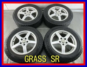 ■中古タイヤホイール■　GRASS SR 16インチ 6.5J +42 5H 114.3 DUNLOP WM02 215/60R16 95Q 冬タイヤ ST 激安 送料無料 J937