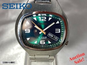 【可動品】SEIKO セイコー S-WAVE 7S26-5010 腕時計 自動巻き デイデイト グリーン 文字盤