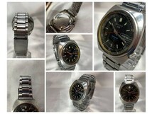 【可動品】SEIKO 5 SPORTS セイコー ファイブ スポーツ 6119-6020 自動巻き 黒 　ヴィンテージ　デイデイト 傷あり/ベルトジャンク_画像8