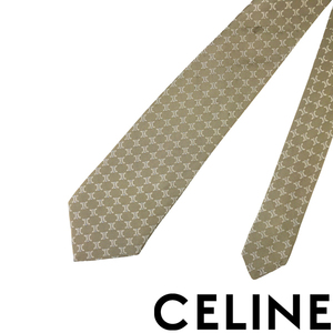 【中古】【やや傷や使用感あり】CELINE ネクタイ ブランド セリーヌ ライトブラウン【剣先幅：9cm】R-CE-T-0057-10