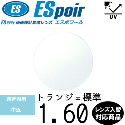 エスポワール 160 単品販売 交換用メガネレンズ 交換可能 両面設計 累進 ITOレンズ UVカット付(2枚)