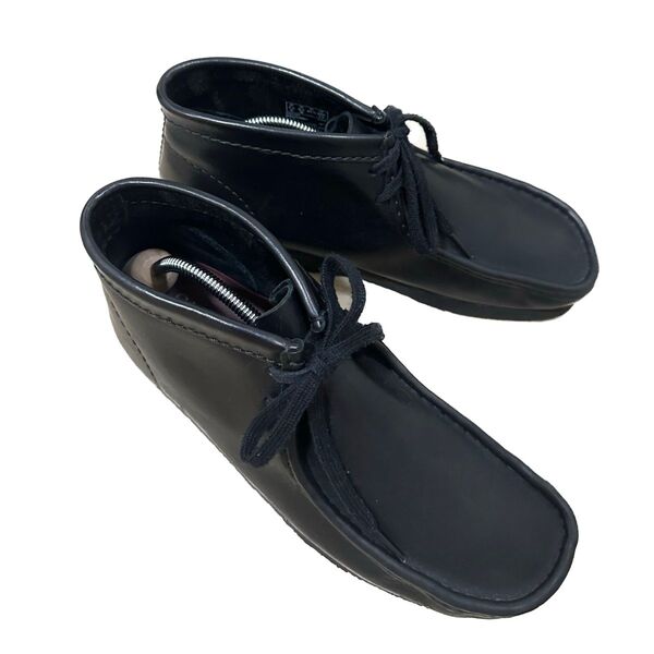 Clarks Wallabee Boots Black Leather