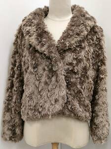 [ repeated price cut! prompt decision! bargain!]*BEGUM* fur coat short Brown size LL