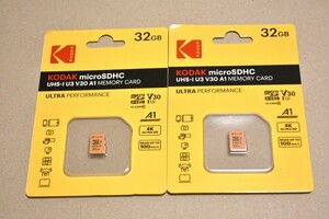 【新品未使用】マイクロSDカード 32GB 2枚 コダック class10 UHS-I U3 V30 A1 microSD microSDHC マイクロSD KODAK 32GB 高速 4K