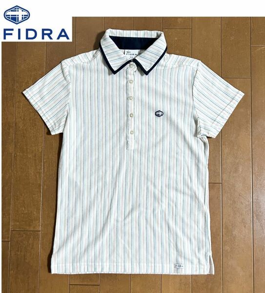 ★FIDRA フィドラ★ホワイトカラーにカラーステッチが可愛い！レディース半袖シャツ/M