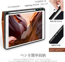 KingBlanc iPad Air3世代・iPad Pro 10.5 手帳型 ケース 2019/2017モデル対応 アップルペンシル収納 オートスリープ/スタンド機能 高級PU_画像5