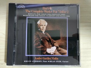 CD バルトーク・ベーラ ヴァイオリン音楽全集2 ヴァイオリン・ソナタ/アンドレ・ジェルトレル/ディアネ・アンデルセン/クラシック/D325474