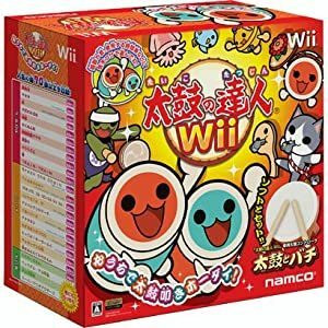 動作品 即納 / 太鼓の達人Wii (専用太鼓コントローラ「太鼓とバチ」同梱版) ※箱なし / 匿名配送 / お急ぎ対応致します